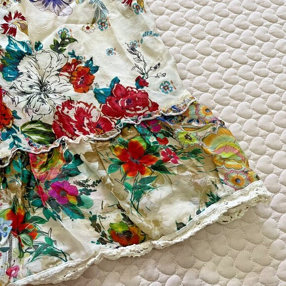 $445 NWOT Johnny Was MILANA Lace Trim FLORAL Maxi Dress Women Size S Long Sleeve - Picture 16 of 16